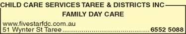 Child Care Services Taree & Districts Inc - Child Care Sydney 2